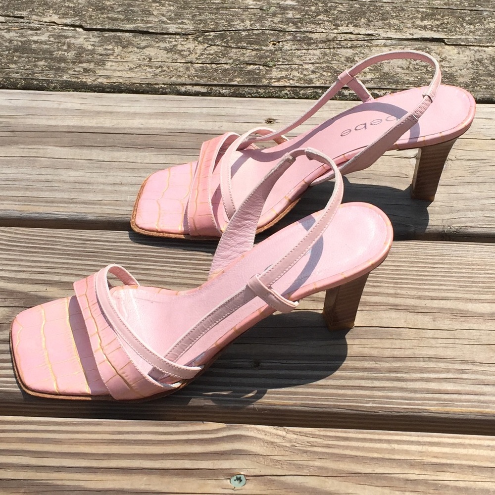 💲SOLD Bebe Pink Genuine Leather crocodile sandals - Picture 8 of 8